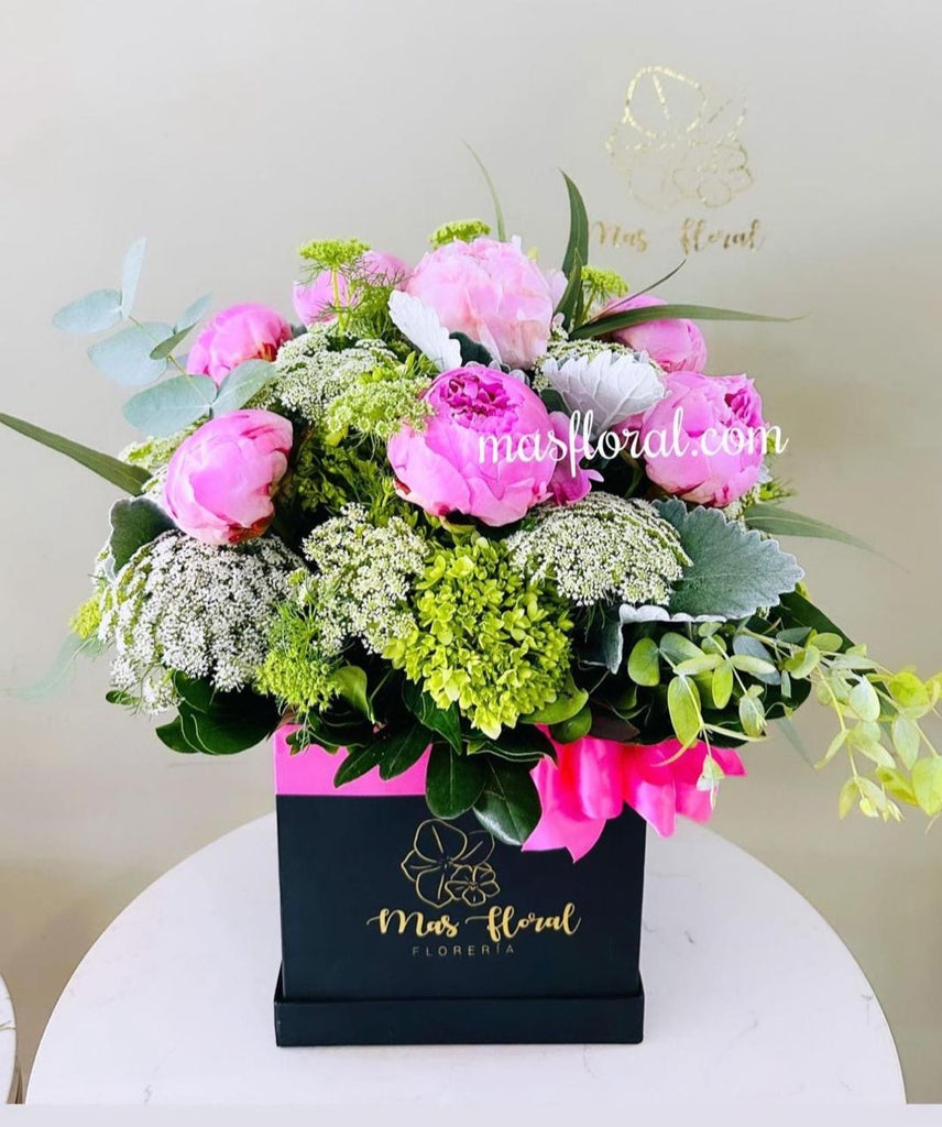 Peonias en caja